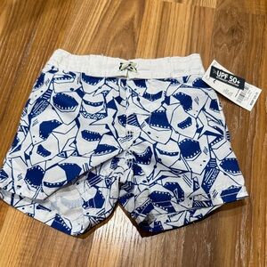 OshKosh B'gosh Blue and White Shark Swim Shorts